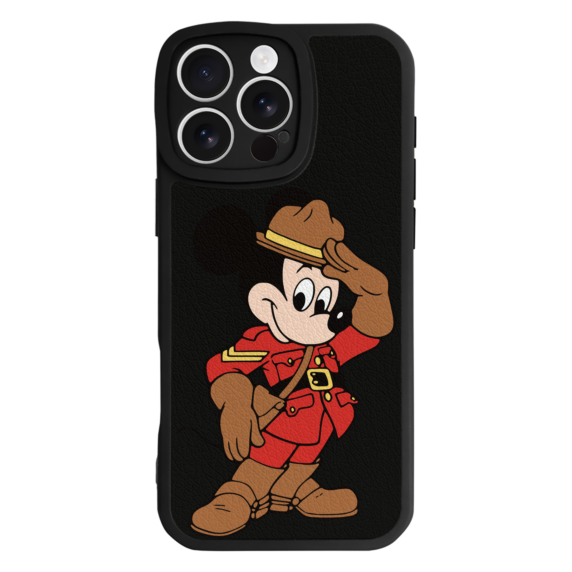 （画像用） ミッキーマウス Mickey Mouse 【iPhone 16シリーズ対応】シリコンスマホケース（レザー調） 材質：シリコン